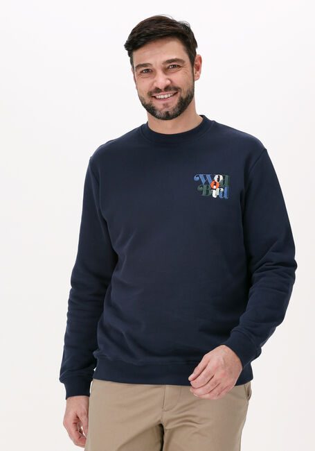 WOODBIRD Chandail ROBE WIRL CREW Bleu foncé - large