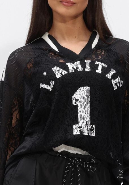 HAUTE L'AMITI&Eacute; LACE FOOTBALL V-BLOUSE Hauts & T-shirts en noir - large