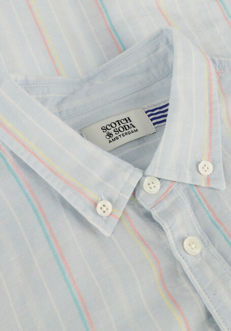 SCOTCH & SODA Chemises classiques YARN-DYED STRIPE COTTON LINEN SHIRT Bleu clair - large