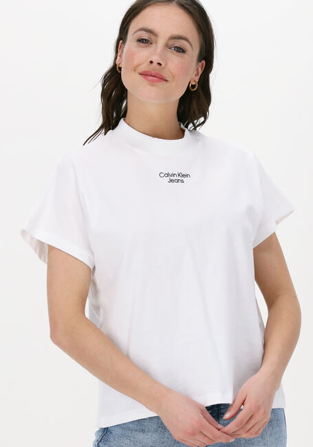 CALVIN KLEIN T-shirt STACKED LOGO LOOSE TEE en blanc - large