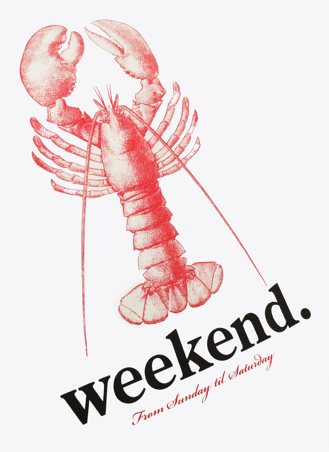POCKIES T-shirt LOBSTER WEEKEND TEE en blanc - large