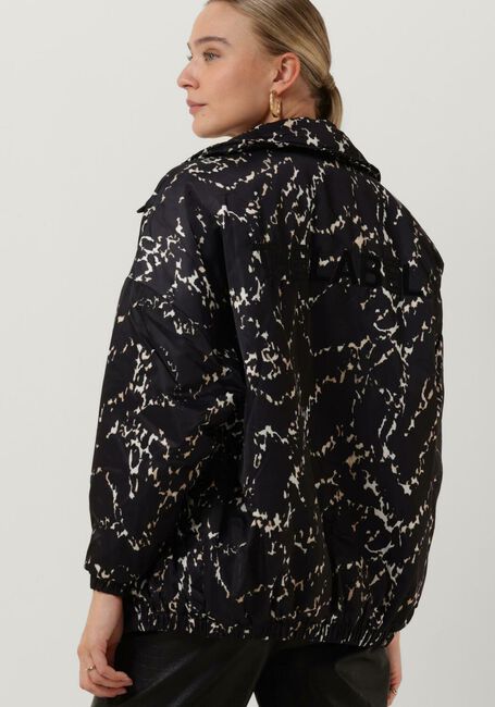 ALIX THE LABEL Jack LADIES WOVEN OVERSIZED ANIMAL PADDED BOMBER en noir - large