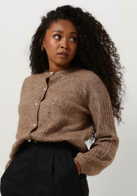 OBJECT Pull OBJOPHELIA L/S KNIT CARDIGAN REP en marron - large
