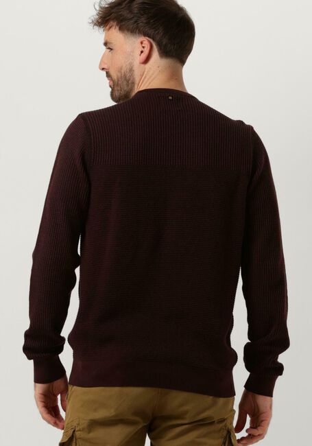 PME LEGEND Pull CREWNECK COTTON PLATED Bordeaux - large