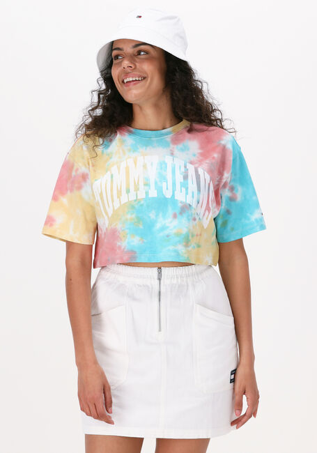 TOMMY JEANS T-shirt TJW OVRSZD CROP TIEDYE COLLEGE 1 en multicolore - large