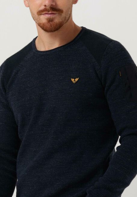 PME LEGEND Pull LONG SLEEVE R-NECK COTTON RIB en bleu - large