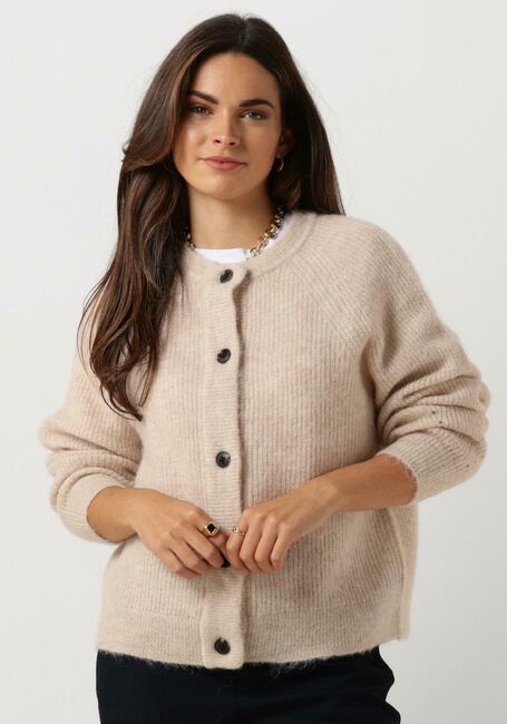 SELECTED FEMME Gilet SLFLULU LS KNIT SHORT CARDIGAN en beige - large