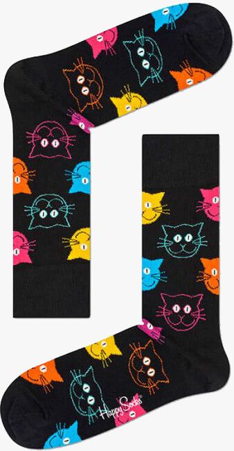 HAPPY SOCKS Chaussettes CAT en noir - large