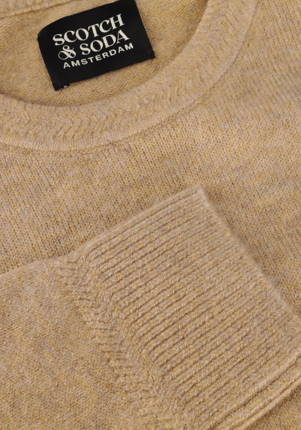 Camel SCOTCH & SODA Trui SOFT KNIT REGULAR FIT SWEATER - large