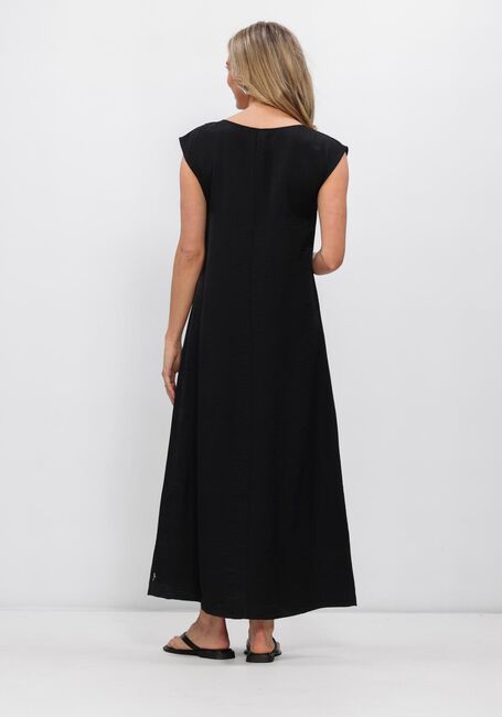 JANSEN AMSTERDAM Robe maxi OTIS JURK CB 598 COLORBLOCK CAP SLEEVE WIDE NECKLINE LONG en noir - large