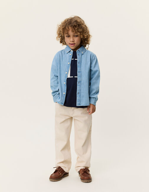 LES DEUX Chemise d&eacute;contract&eacute; KONRAD DENIM SHIRT Bleu clair - large