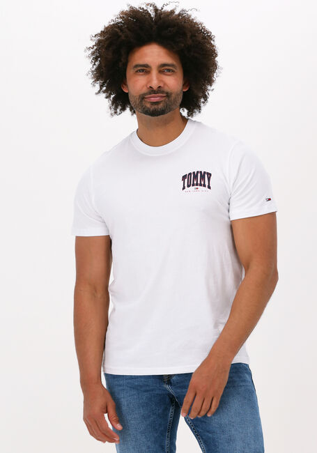 Witte TOMMY JEANS T-shirt TJM CHEST COLLEGE GRAPHIC TEE - large