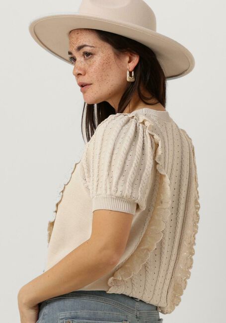 SUMMUM Pull SHORT SLEEVE SWEATER VISCOSE POLYAMIDE KNIT en blanc - large
