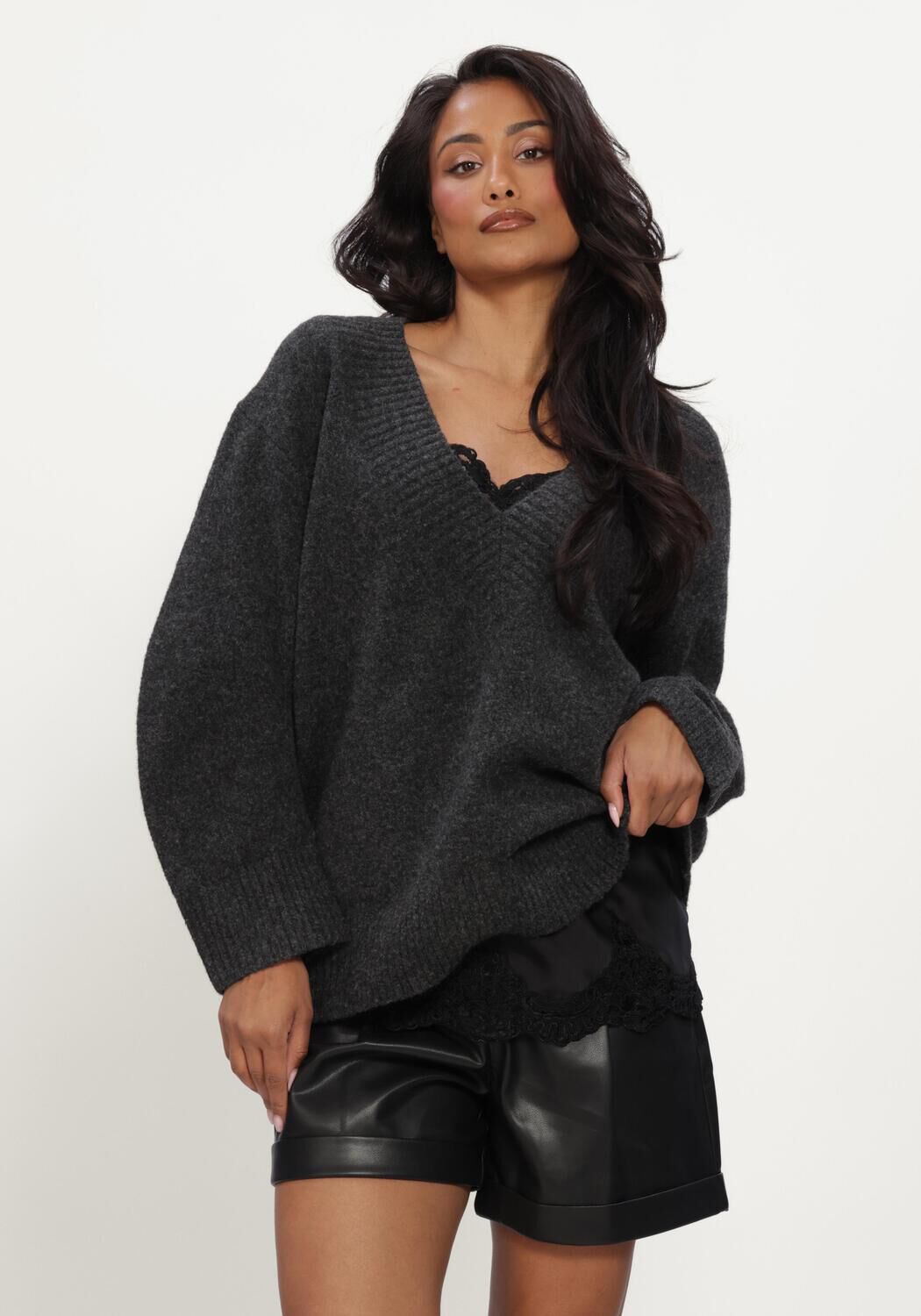 OMODA ATELIER Pull OM-DELPHINE X QUINTY Gris fonc&eacute; - large