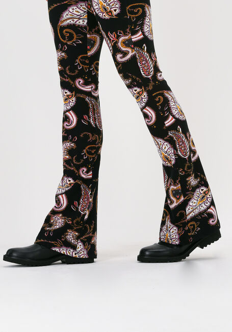 Zwarte COLOURFUL REBEL Flared broek PAISLEY PEACHED FLARE PANTS - large
