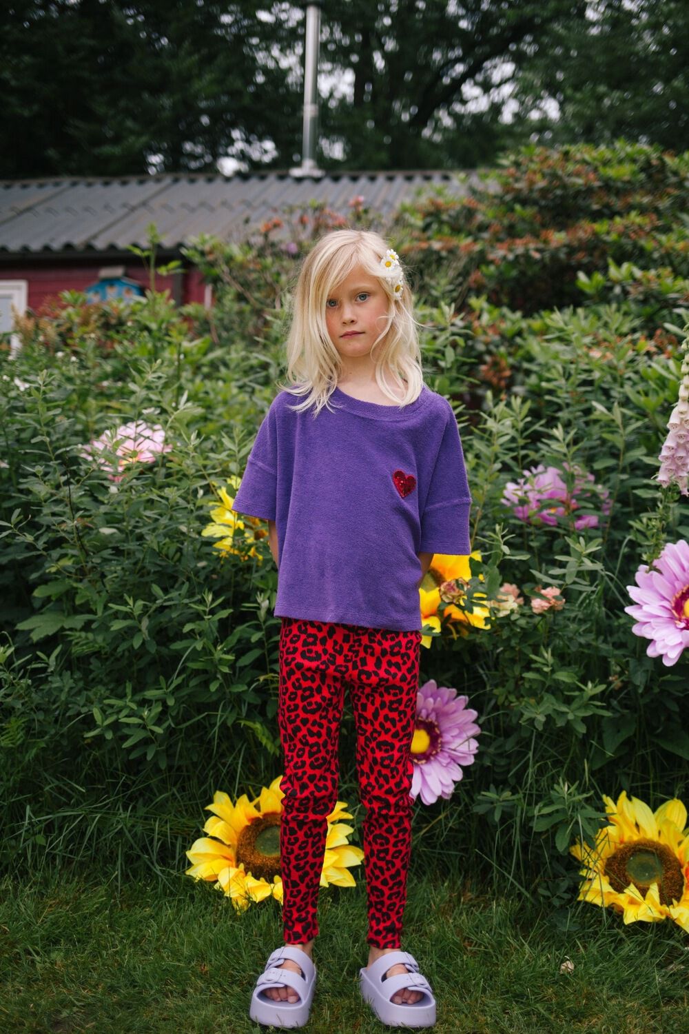 Paarse DAILY BRAT Top EVERY HEART TOWEL T-SHIRT - large