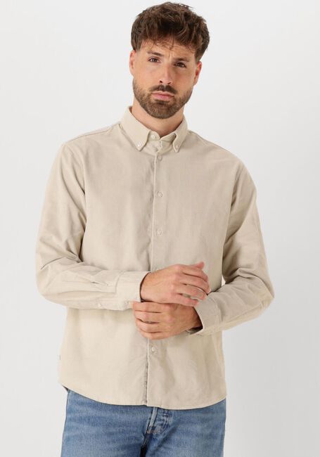 Ecru SELECTED MEN Casual overhemd SLHREGDANNI CORD BD LS SHIRT - large