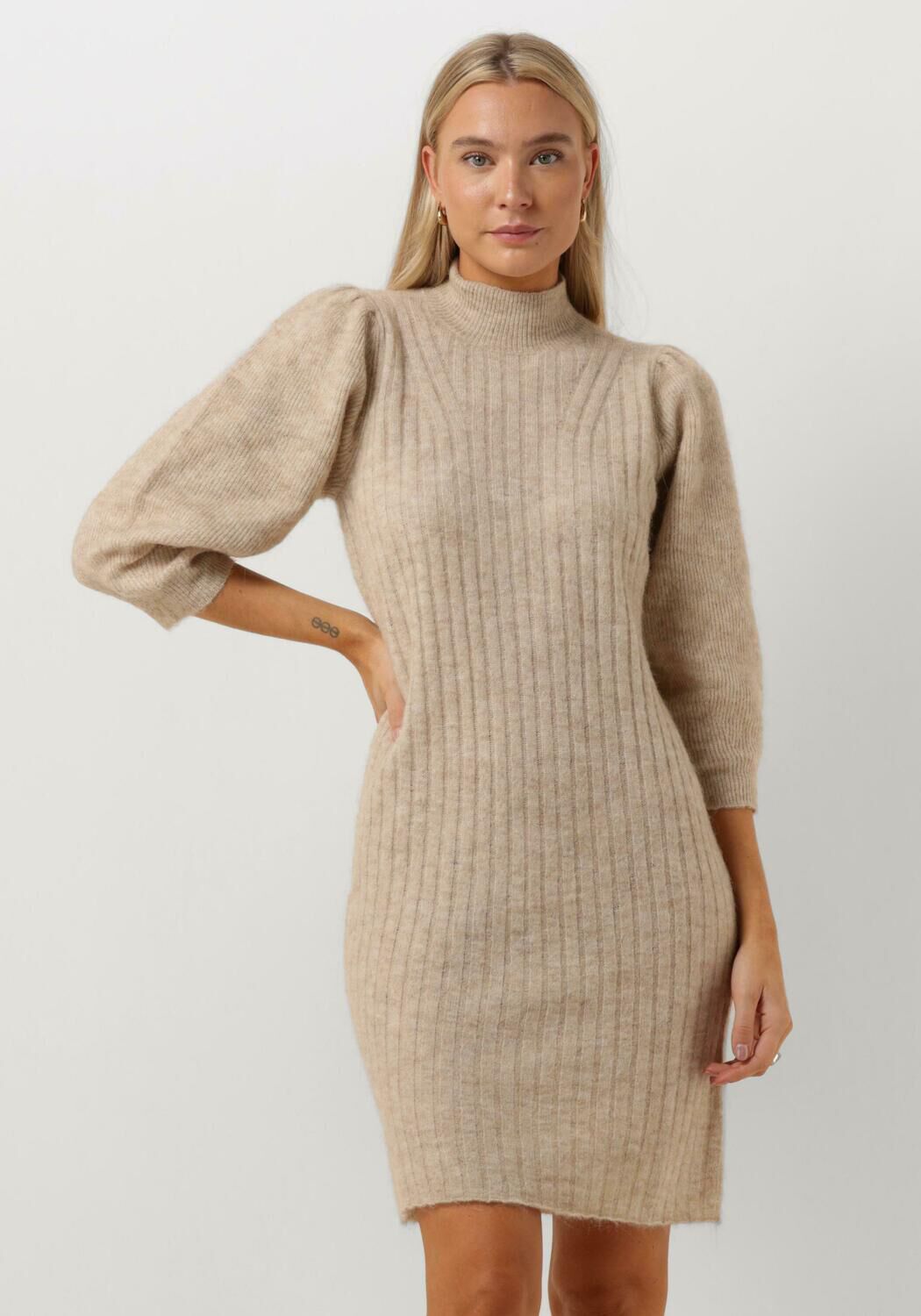 beige minus mini jurk ditta knit dress