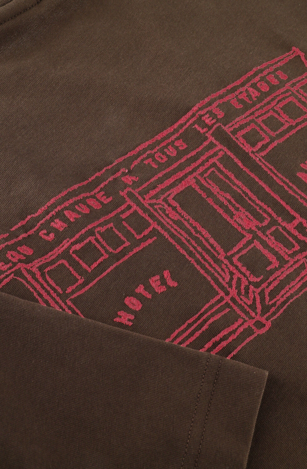 SELECTED MEN T-shirt SLHRELAXBROCK SS TEE HOTEL  AMOUR en marron - large