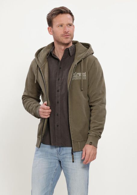 Khaki PME LEGEND Sweater HOODED DRY PEACHED FLEECE GD - large