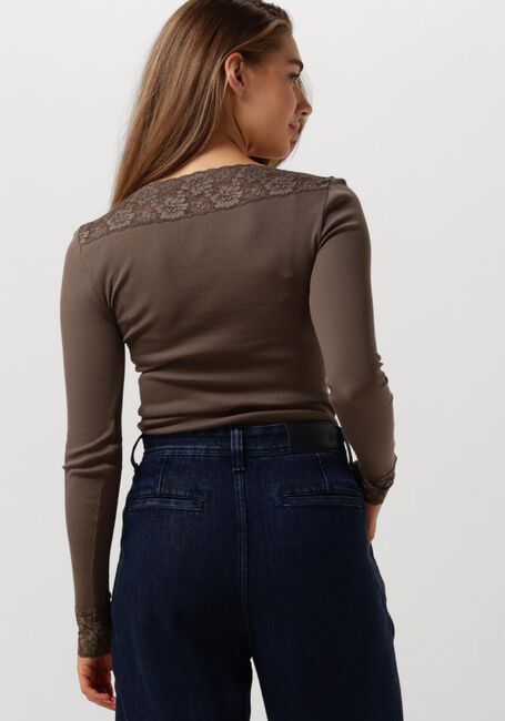ROSEMUNDE Haut BERNADINE ORGANIC T-SHIRT LACE en taupe - large