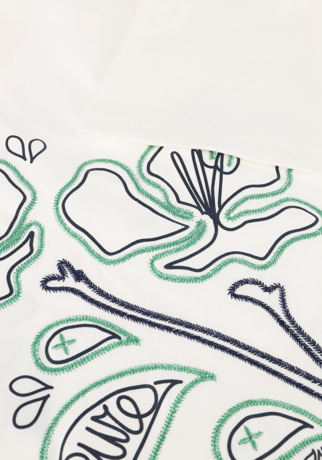 PURE PATH T-shirt EMBROIDERED FLOWER T-SHIRT en blanc - large