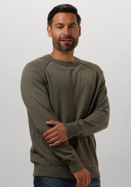 SAINT STEVE Pull PELLE en vert - large