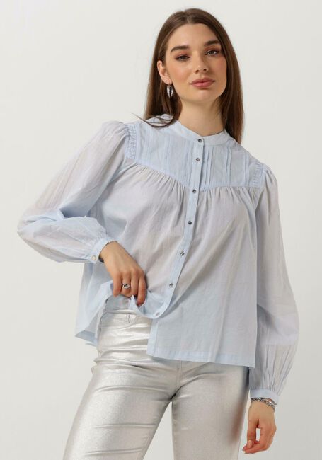 Lichtblauwe SCOTCH & SODA  SHIRT WITH PIN TUCK YOKE AND GATHERING - large
