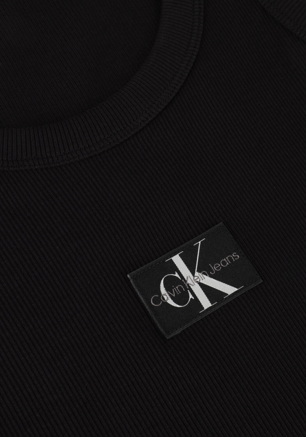 CALVIN KLEIN Haut WOVEN LABEL RIB TANK TOP en noir - large