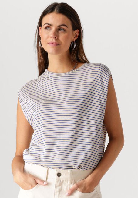 Blauwe BY-BAR T-shirt DIEDE SMALL STRIPE TOP - large