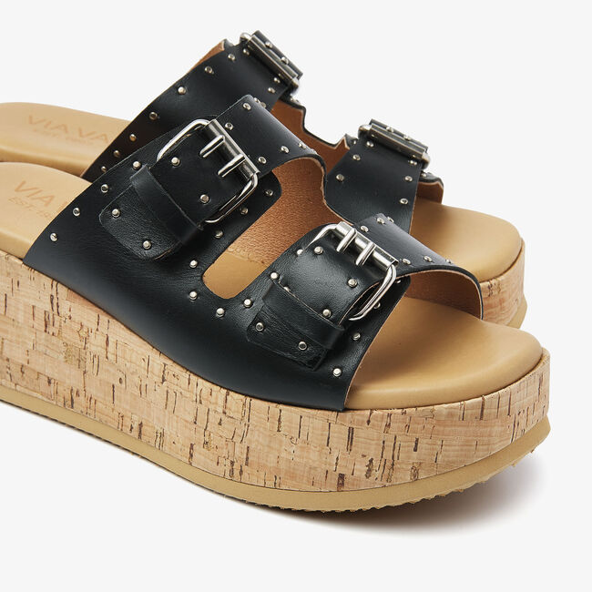 VIA VAI SISSEL MIRA Tongs en noir - large