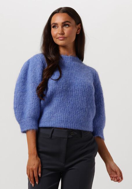 CO'COUTURE Pull CORALIE BOW RIB KNIT en bleu - large