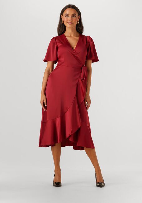 Rode Y.A.S. Midi jurk YASTHEA 2/4 MIDI WRAP DRESS S. - large