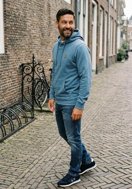 LYLE & SCOTT Chandail PULLOVER HOODIE Bleu clair - large