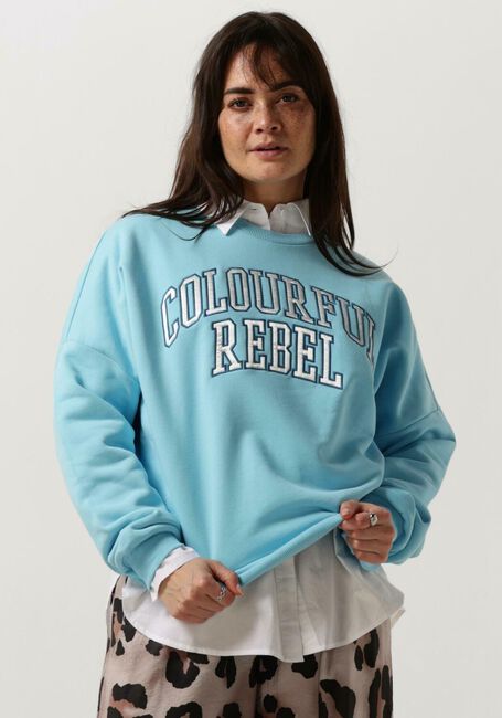COLOURFUL REBEL Chandail CR PATCH DROPPED SWEAT Bleu clair - large