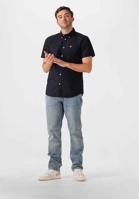 Donkerblauwe LYLE & SCOTT Casual overhemd SHORT SLEEVE OXFORD SHIRT - large