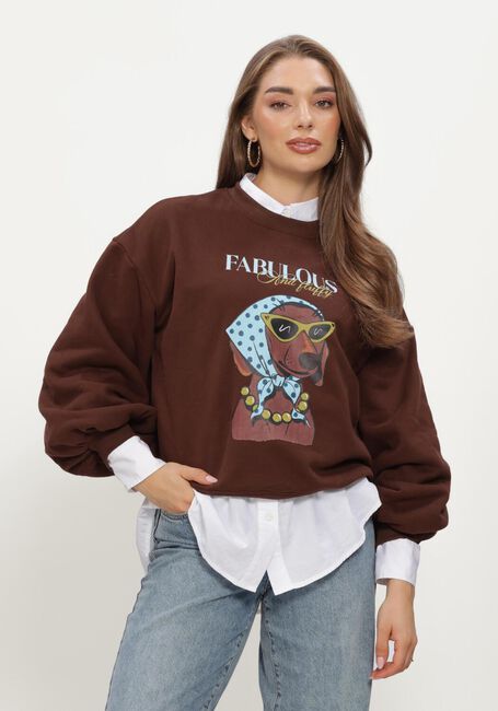 YDENCE Chandail SWEATER ICONIC AND FLUFFY en marron - large