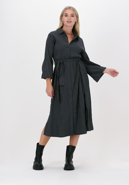 Antraciet OBJECT Midi jurk RITA L/S SHIRT DRESS - large