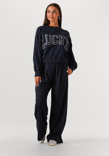 BY-BAR Pantalon large BENJI PINSTRIPE PANTS Bleu foncé - large