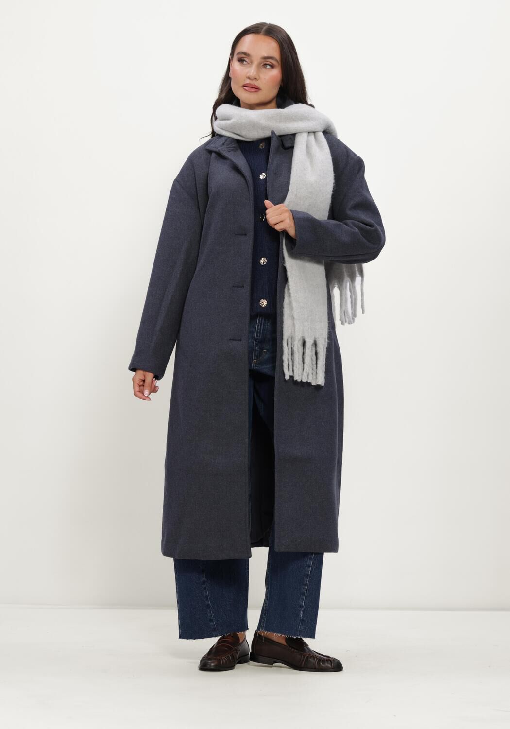 MSCH COPENHAGEN Manteau MSCHKEOLA SECILIA WOOL COAT Bleu fonc&eacute; - large