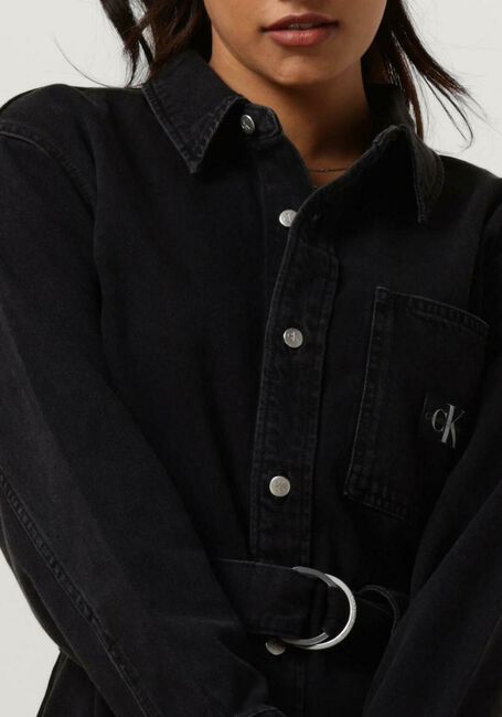 CALVIN KLEIN Mini robe BELTED UTILITY DENIM SHIRT DRESS en noir - large