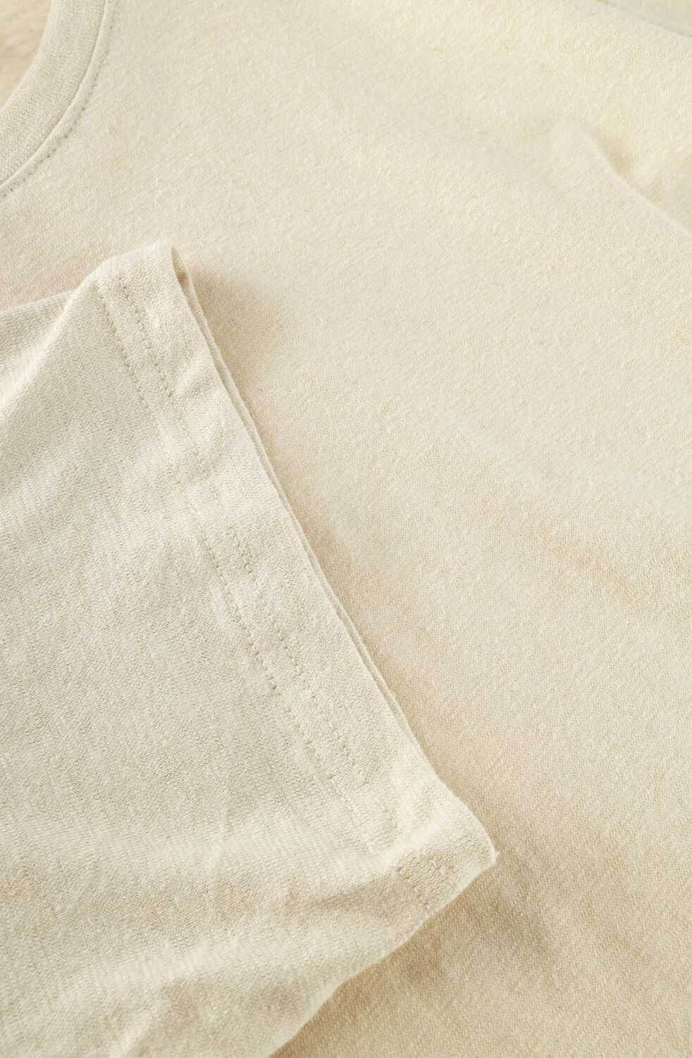 SELECTED MEN T-shirt SLHADAM LINEN BLEND SS TEE NOOS en beige - large