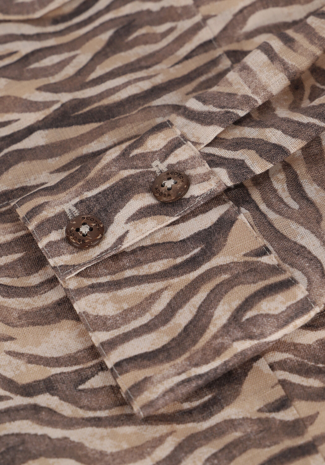 SCOTCH & SODA PRINTED BUTTON UP SHIRT Blouses en marron - large