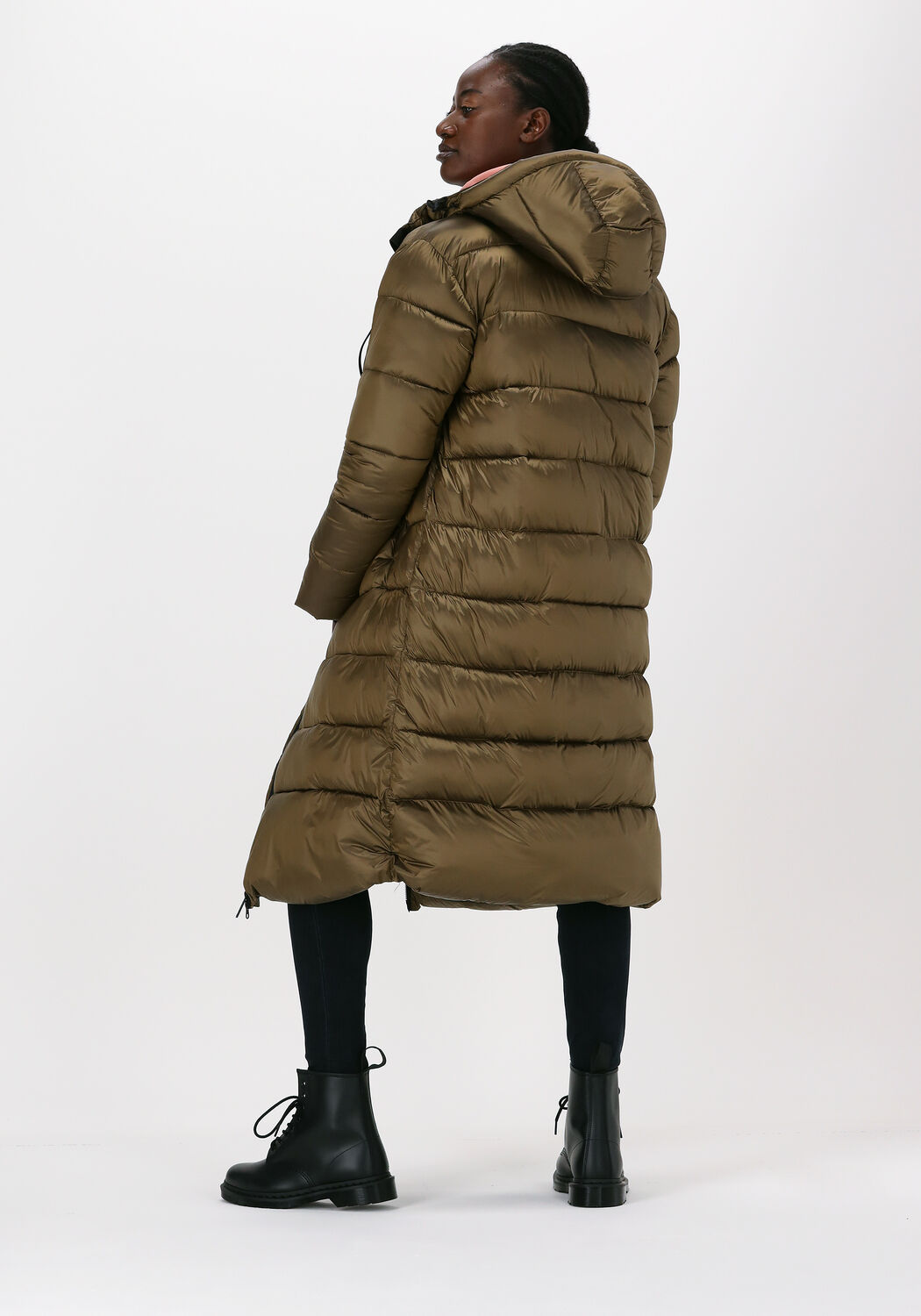 national geographic veste matelass zipped long coat en marron