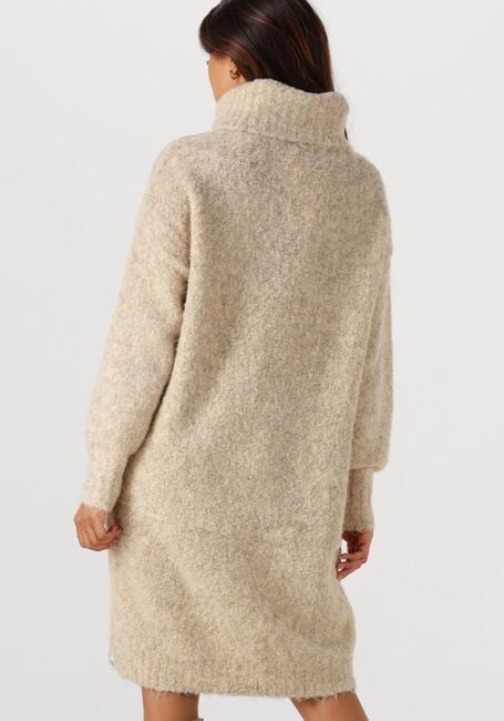 SIMPLE Mini robe KNIT-BOUCLE-25-3 en beige - large