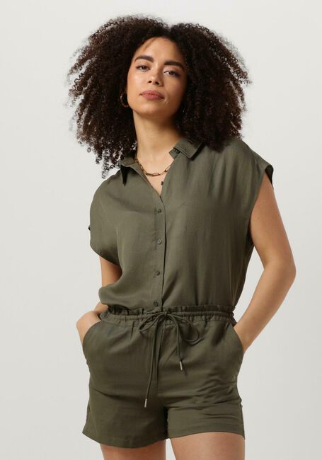 Olijf ANOTHER LABEL  BENOITE TENCEL SHIRT S/S - large