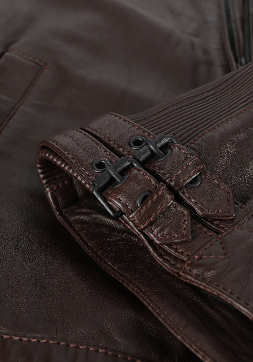 Bruine VANGUARD Leren jas SHORT JACKET SHEEP VEG OILY - large