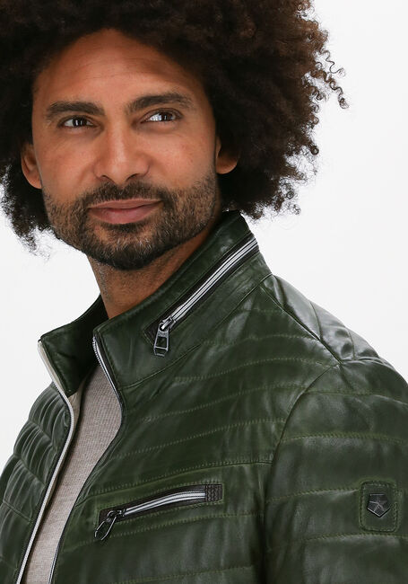 MILESTONE Veste en cuir DAMIANO en vert - large