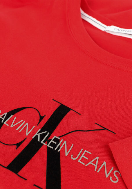 CALVIN KLEIN T-shirt ARCHIVAL MONOGRAM FLOCK TEE en rouge - large