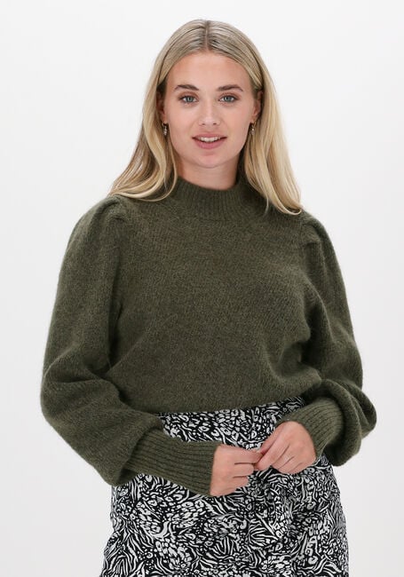 Groene SELECTED FEMME Trui SLFINNA-MIA LS KNIT O-NECK B - large